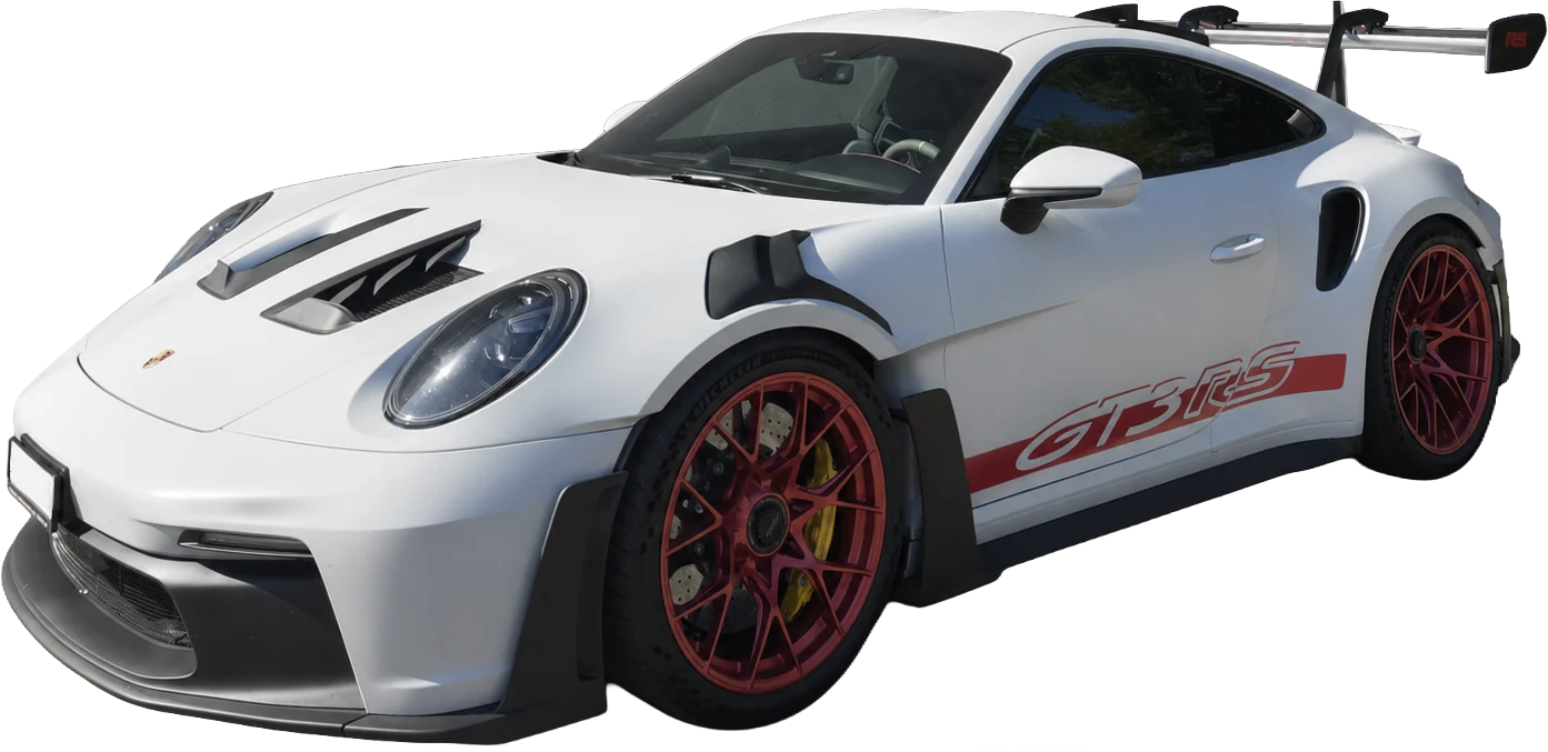 Porsche GT3 RS blanche disponible à la location sur route