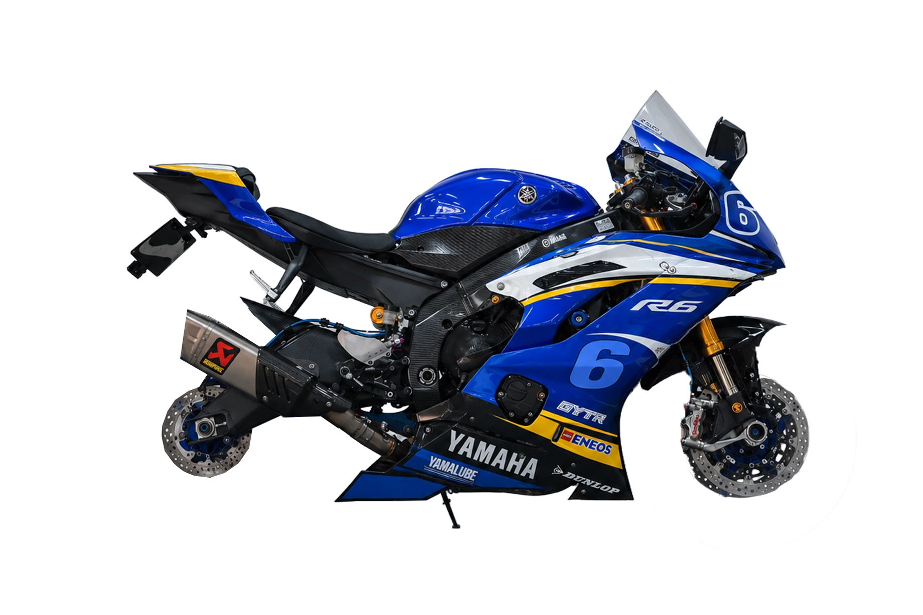 Yamaha R6 de piste TDS en mouvement
